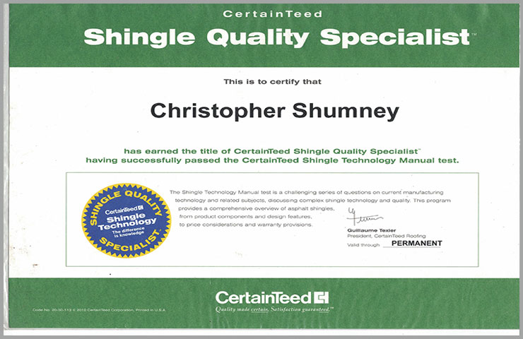 CertainTeed Shingle Specialist